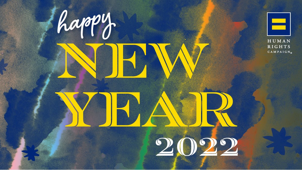 HRC's tweet photo. 🕺🏽 We’re here. 

🥂 New year. 

💃🏿 Still queer.

Happy New Year! https://t.co/yBhZwtsctS