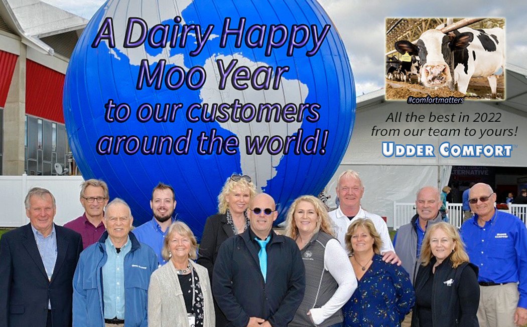 uddercomfort's tweet photo. Our team wishes all a Dairy Happy Moo Year and Udderly Amazing 2022! 
#newyear2022 #welovecows #comfortmatters #UdderComfort #qualityuddersmakequalitymilk #onlythebestwilldo https://t.co/VIZFopJA1i