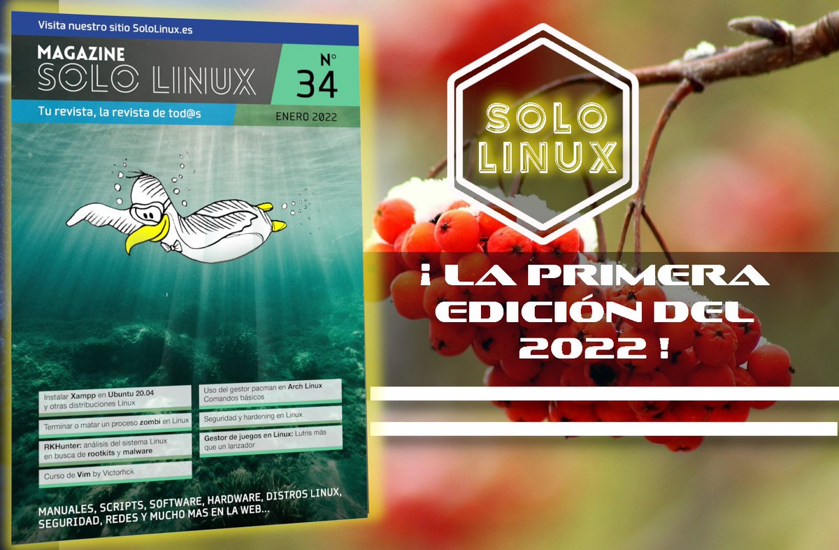 latinlinux's tweet photo. #revista_nº34 #SoloLinux #Noticias_LatinLinux
¡El primer número de enero del 2022 de Solo Linux, la afamada revista Digital ya está aquí! https://t.co/q0blSroLx0 https://t.co/dCvqSLKDXc
