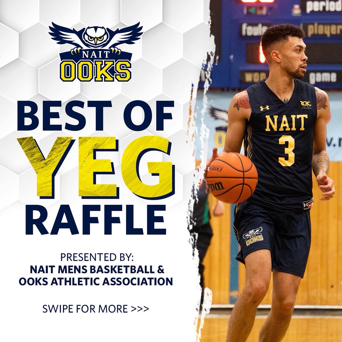 OoksMBB's tweet photo. Last chance to grab your tickets for the “Best of YEG” raffle!

All proceeds to toward student-athlete scholarships!

🎟: https://t.co/HvYJQknkh3 https://t.co/lMbtxEXt25