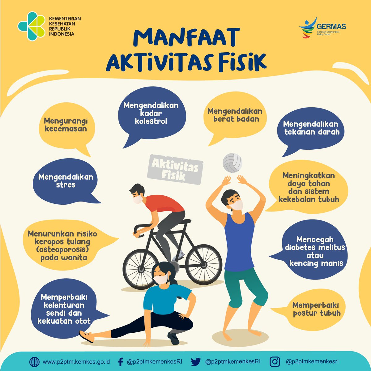 ptm_id's tweet photo. Apa saja Manfaat Beraktivitas Fisik?
.
#CERDIK #CegahPTM #DukungGermas #Aktivitasfisik https://t.co/hfuS9zNLqr