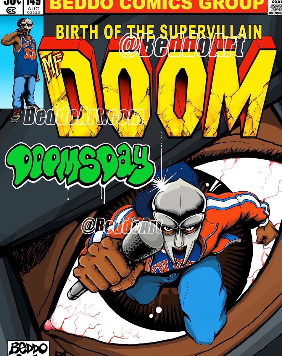 BeddoArt's tweet photo. RIP DOOM. 2022 here we come… #MFDOOM #OperationDoomsday #Madvillainy #HipHopArt #HipHop #BeddoArt #BeddoComics https://t.co/hDcsUrS79C