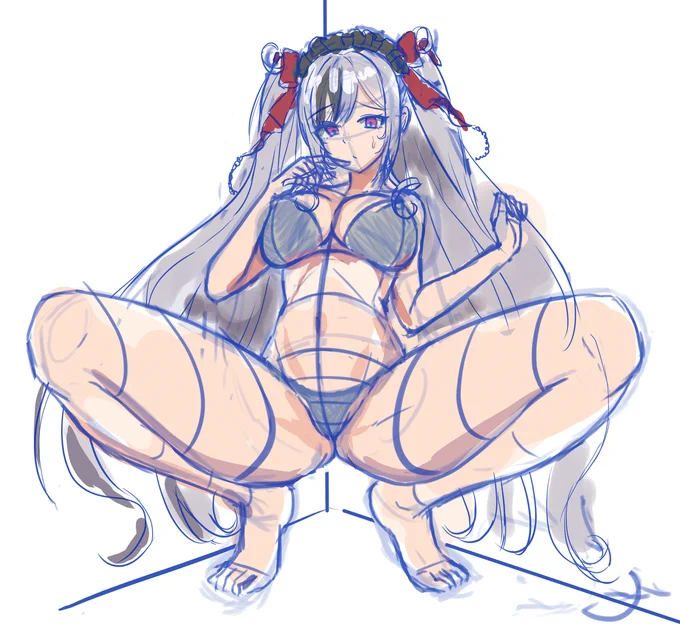 エルベちゃんベタ塗まで終えた
チラ見せ 