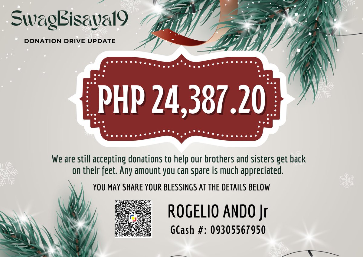 swagbisdaks19's tweet photo. Your generosity has helped us reach ₱24,387.20. We are still accepting donations to help our regional teams get back on their feet. 

Thank you so much for your kindness and for trusting us. 🙏

#OdettePH #OdettePHRelief https://t.co/l5EBkAlx0v