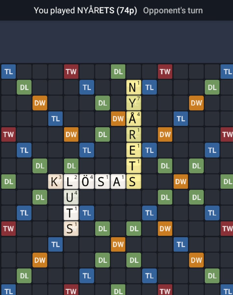 23Gears's tweet photo. @wordfeud - is there a New Year's easter egg at play here?
If not - what are the odds huh?
Happy new year to you all! https://t.co/XrVdiDCcML