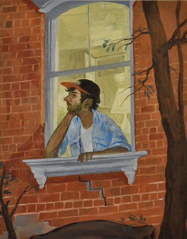 louisartbot's tweet photo. “Everything's changed outside but i feel the same inside” – Louis Tomlinson. 

Boy in window – Salman Toor.(2018) https://t.co/nrmogRphu8