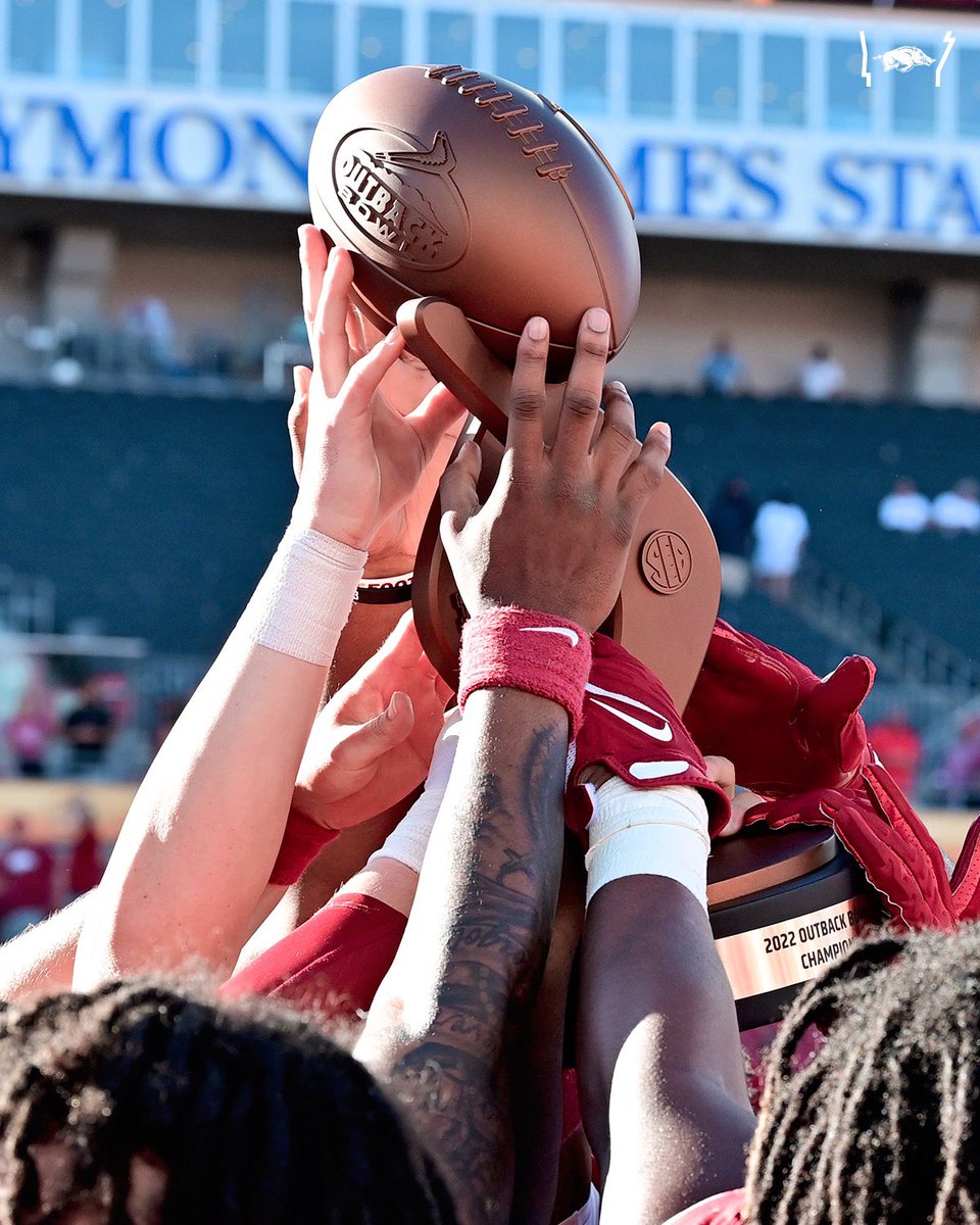 RazorbackFB's tweet photo. Trophy case is gettin full y’all https://t.co/sdYA2brQ7r
