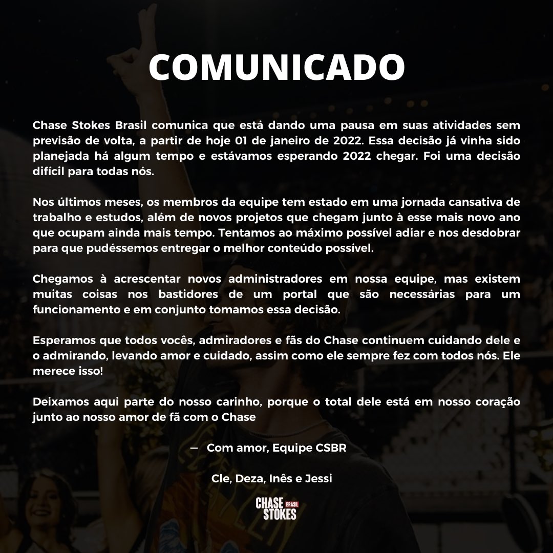 chasestokesbr's tweet photo. — não é um adeus, é um até logo ❤️ https://t.co/0y1MzDK49B