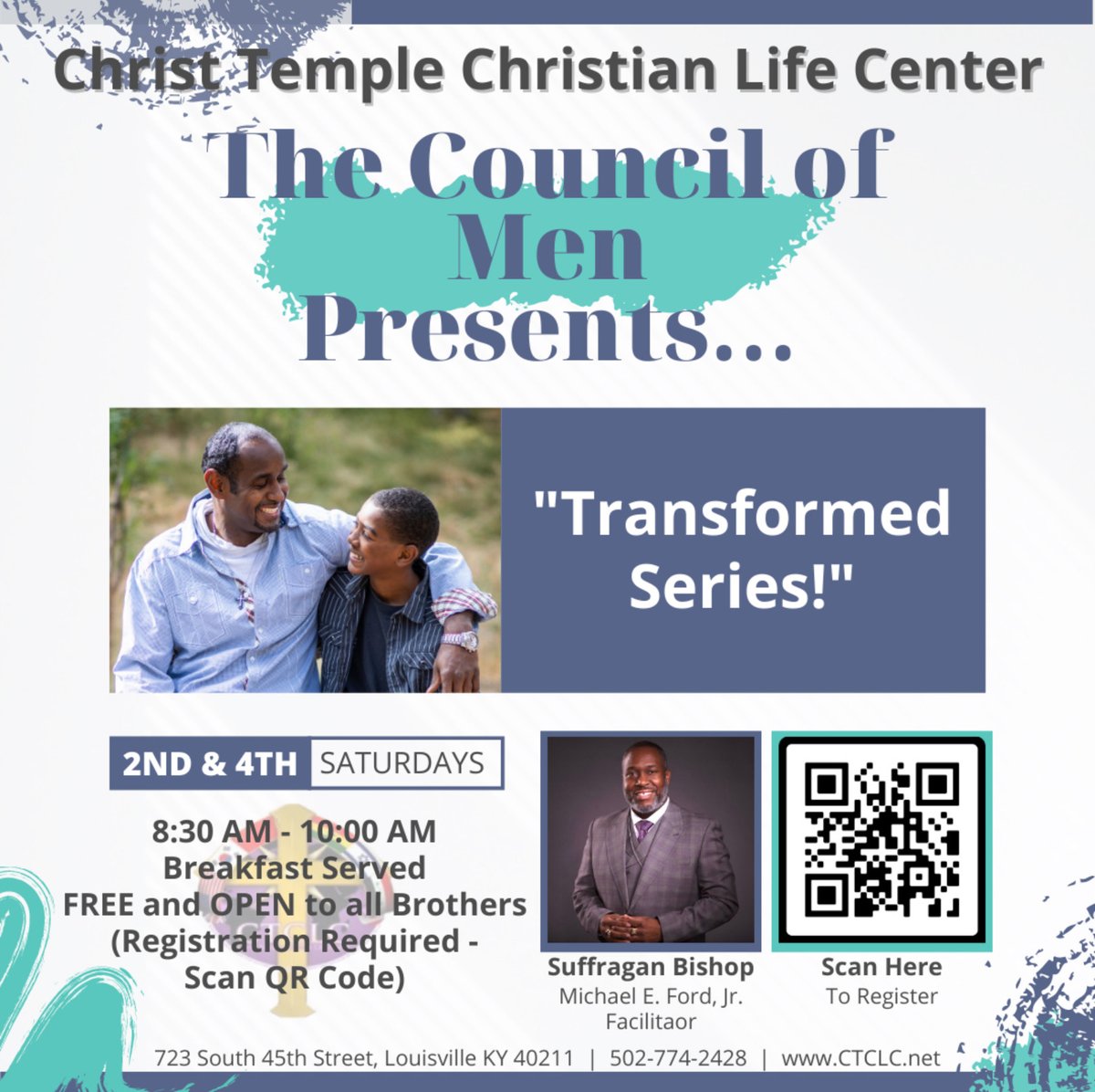 _ctclc's tweet image. EVENTS: The Council of Men:
"Transformed Series!"
Beginning in January.
2nd and 4th Saturdays at 8:30 a.m. FREE and OPEN to all Brothers. Breakfast provided. #THECOUNCILOFMEN #MENOFINTEGRITY #MENOFGOD #TRANSFORMED #ctclc #ctclcWelcomesYou #HaveUShared2day #breakfast