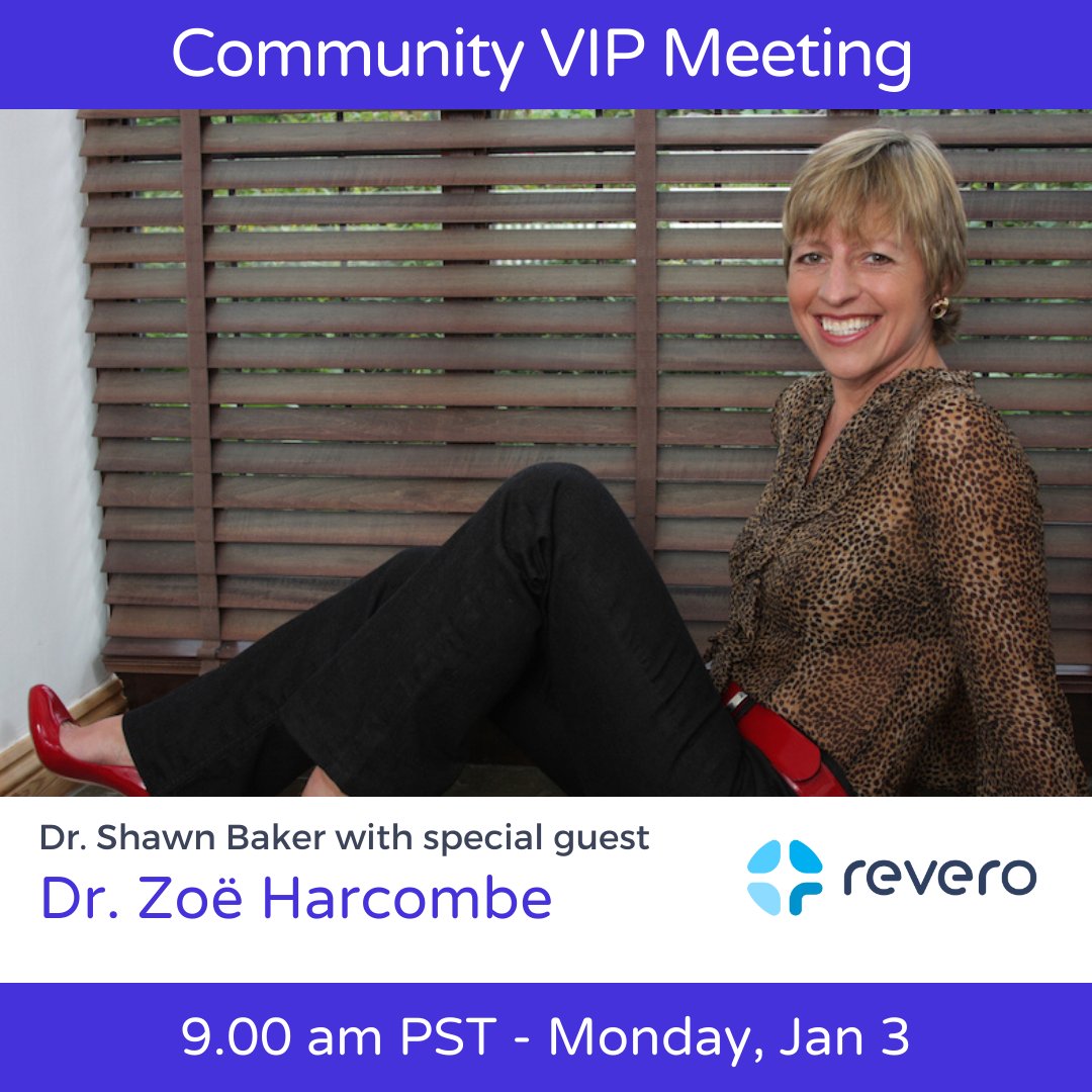SBakerMD's tweet photo. Join the Revero community for a live Q&A meeting with Dr. Shawn Baker & special guest Dr. Zoë Harcombe on Monday Jan 03 at 9 am PST
Only at https://t.co/qJ6Xrh3PHI
#Revero #ReveroHealth #ReveroVIP #VIPMeeting #ReveroCommunity #VIPNutrition #AnimalBased https://t.co/NMMCJJO01b