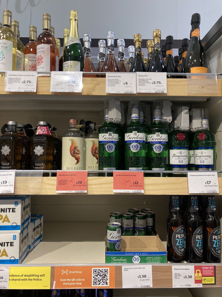 For anyone whose #NewYearsResolution is to consume less alcohol (at least at the start of the year!): these are ALL #nonalcohol drinks. There are many popular brands too. Impressive!