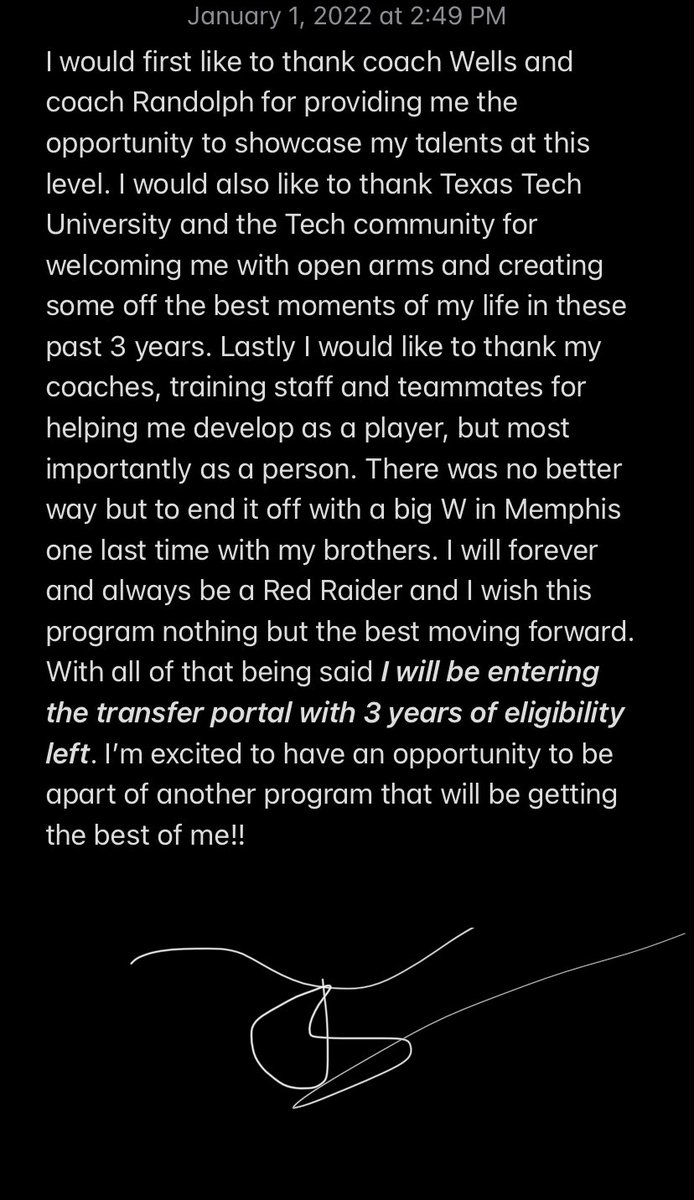 coachTLewis9's tweet photo. Thank you for everything Tech!!❤️ https://t.co/QoyW1Zbekt