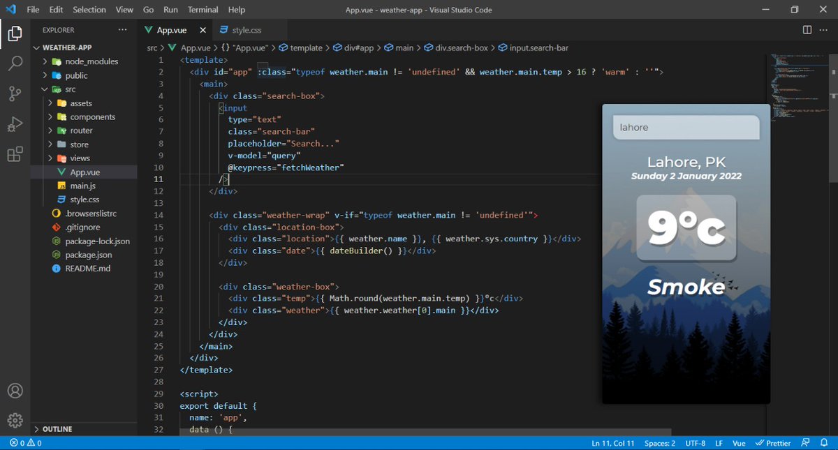 Arwas052's tweet image. Day#01

Today I created a cute weather app using #OpenWeatherApi

#100DaysOfCode #javascript