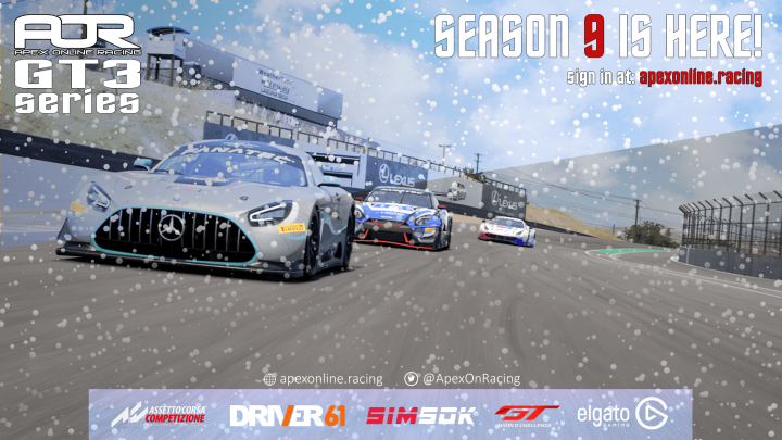 ApexOnRacing's tweet photo. 🚨 #AORACC is BACK for SEASON 9! 🔴

To celebrate the start of 2022, sign-ups for our GT3 leagues are now live. 

➡️ Open to anyone
➡️ 8 races
➡️ Unlimited seats available

Interested? For more info on the league and how to sign up, click the link below!

https://t.co/mjb5WIviya https://t.co/0472IwBaFb