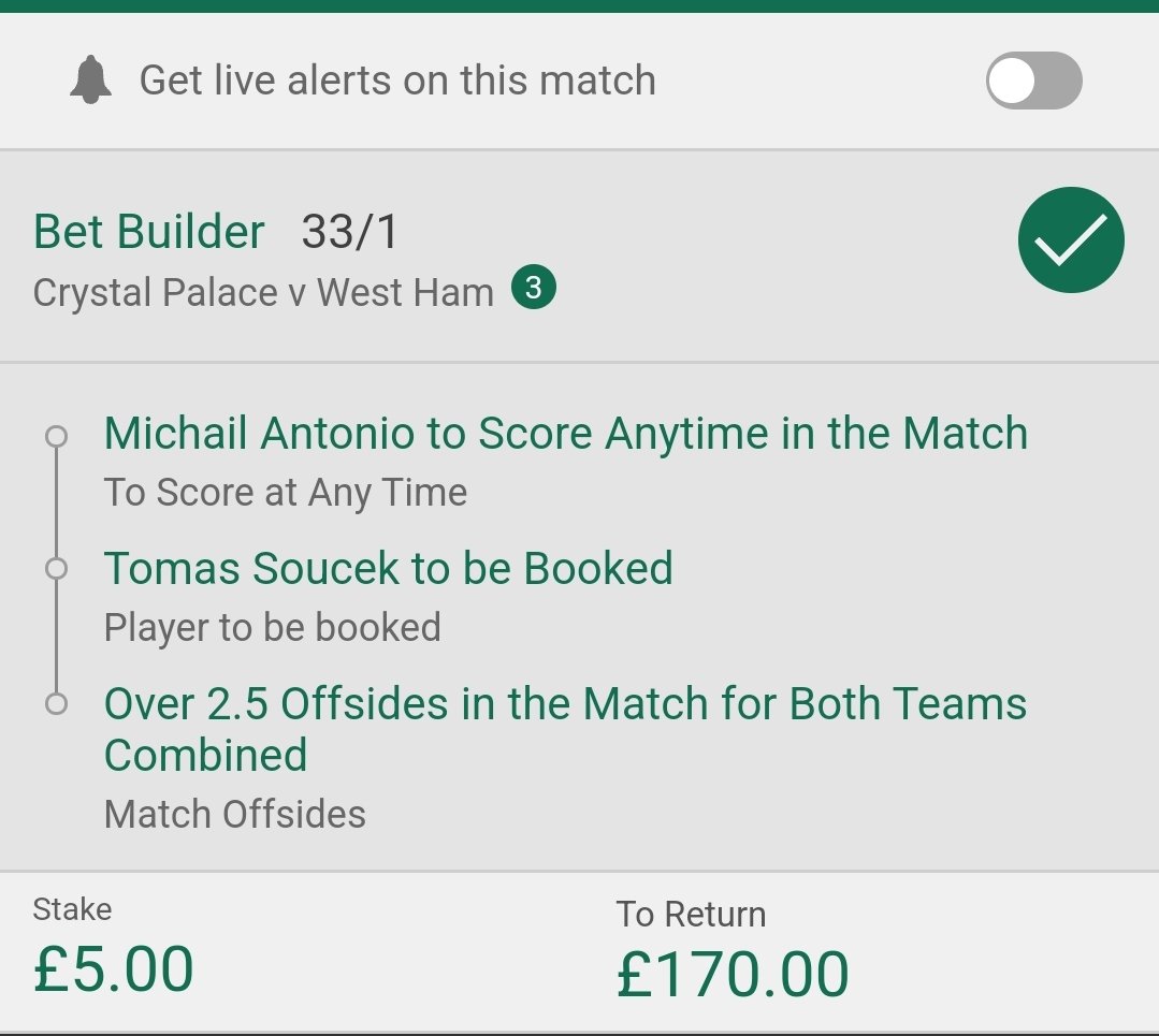 ChaseOdds's tweet photo. Cheeky Bet Builder for the #CRYWHU Game #PremierLeague #GamblingTwitter  #bettingpicks #SportyBet https://t.co/oDjB6NKmIX