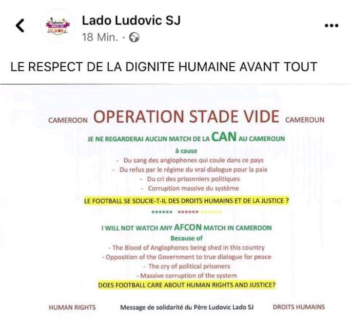 vicky_824's tweet photo. How do you play #AFCON2022 #Football games in #Ambazonia with blood shed all over the streets from #Cameroon #Military. Do the players know that women &amp; children are killed as they plan to play. HELP #StopAmbazoniaGenocide #NoFootball in war zone
 @FIFAcom
@MailSport @LFC 😭👇🏾 https://t.co/uBReTIZBRC