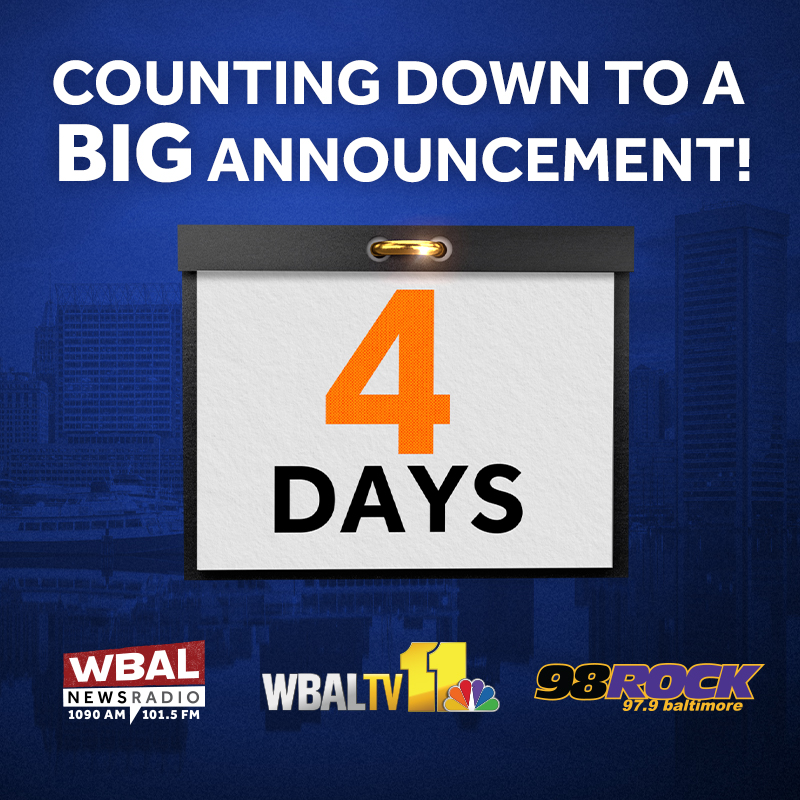 There's a big announcement headed your way! @WBALTV11, @WBALRadio and <a href="/98Rock/">98 Rock</a> have exciting news to share on Jan. 5!