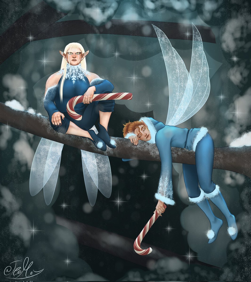 It's my winter <a href="/aftgexchange/">AFTG Exchange</a> gift for the amazing <a href="/Mystrana_/">Mystrana</a> ! 
I went with the Snow fairies au!
They wanted 'Andrew in a cute fairy outfit with a peppermint stick!'
This was so fun to make, hope you like it!