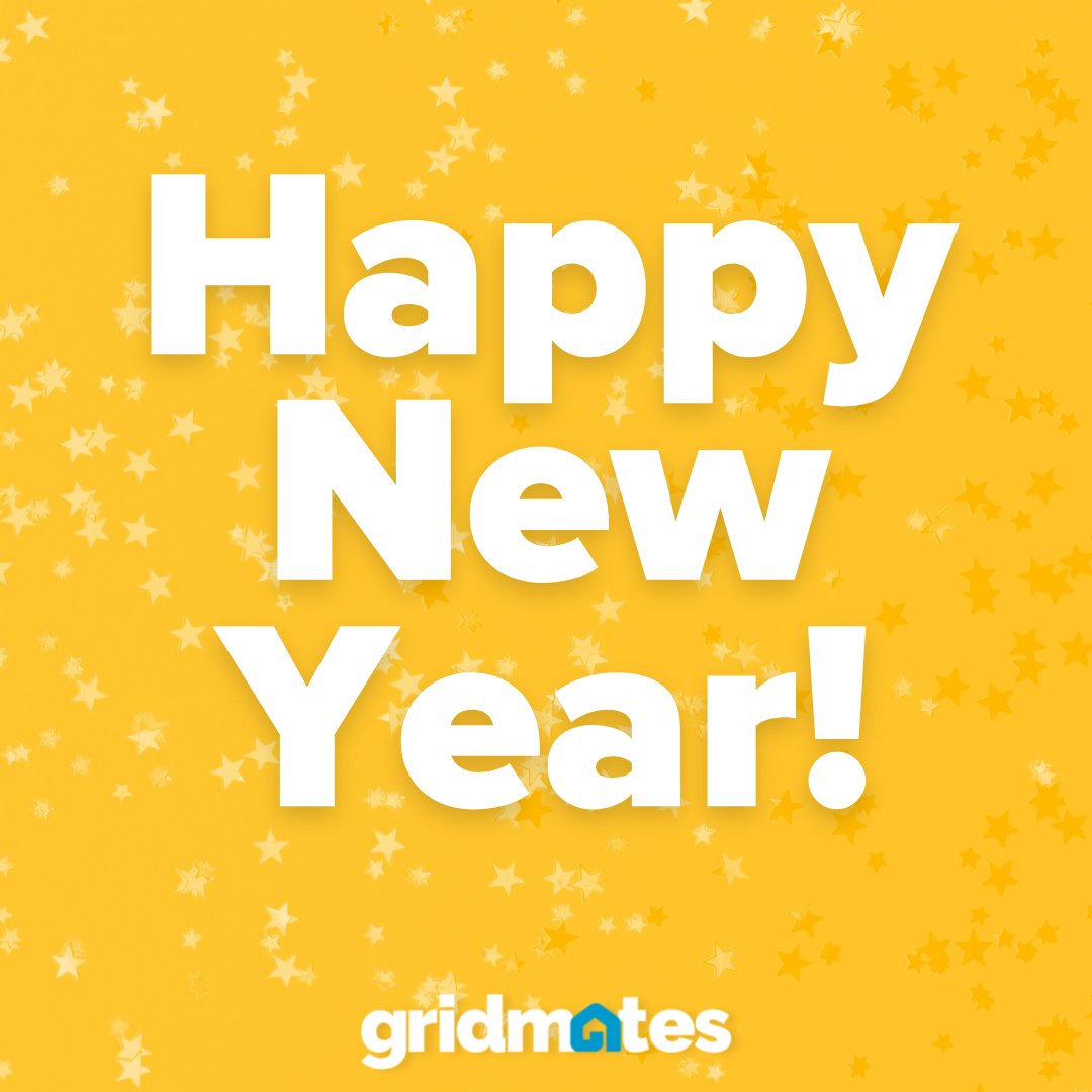 Gridmates's tweet photo. Wishing you a very Happy New Year from us at Gridmates! 💛 Be on the lookout for big happenings in 2022. ⚡️ #ShareTheEnergy #ShareTheLove https://t.co/Bh13RdpGDH