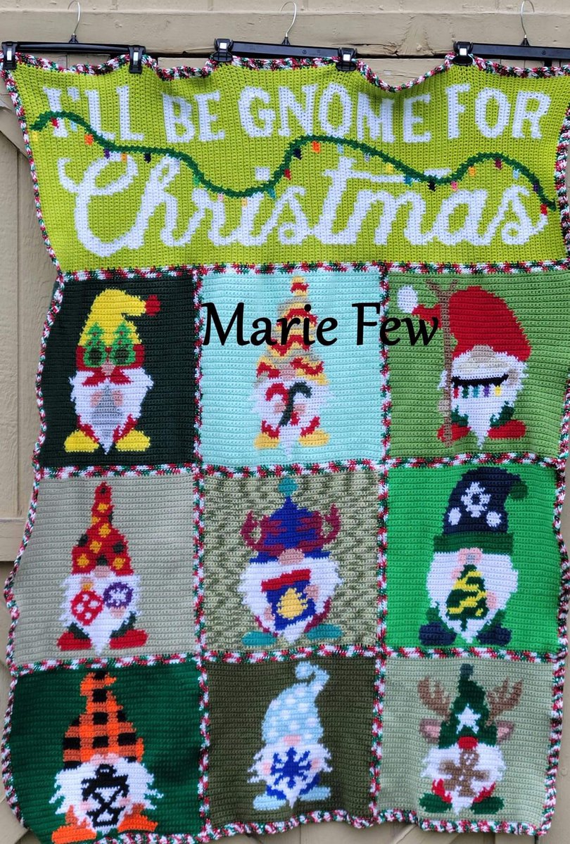 CglGraph's tweet image. Marie Few
Finished our Free CGL Ill be Gnome for Christmas crochet along. There is still time to join in. Come on over to the Crochet Graph Lobby for more information.  Or our Crochetgraphlobby.com website.   She used a g hook, the finished size...approx. 48&quot;  x  65&quot;.