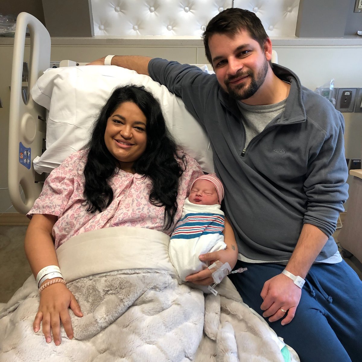 AHNtoday's tweet photo. Happy Birthday, Kai! 🎂 Kai was born at 1:56 a.m. at Forbes Hospital and is the first #AHNBaby in 2022! Congratulations to the proud parents, Crissy and Matt of Harrison City. The family will receive a year supply of diapers donated by the @wpa_diaperbank! https://t.co/pu4En7fcNv