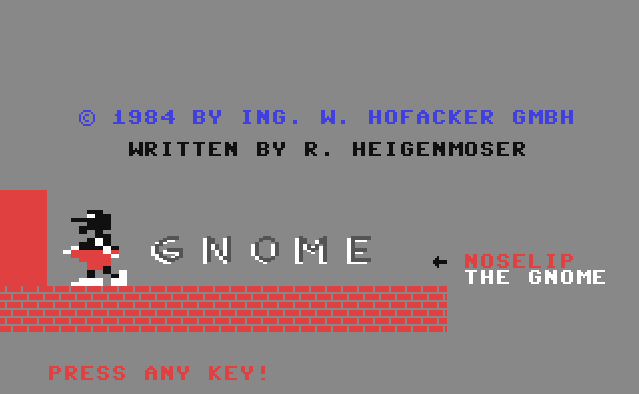 ianscott0's tweet photo. @pittagoras would you be the same W. Hofacker that was involved in the release of the Commodore 64 game Gnome?  Would love to know more about the background to its release! https://t.co/3wGL8san0h
