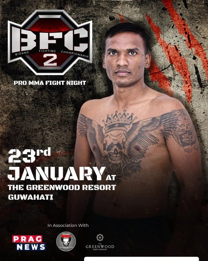 PragNews's tweet photo. That punch ain't for the faint-hearted!
.
.
Guwahatians, get ready for the biggest fighting event of the night.
#bfc #bidangfightingchampionship #pragnews #mma #bfc2 #mixedmartialarts #martialarts #sports #pragnews #greenwoodsresort #guwahaticity https://t.co/jEYiBaocYp