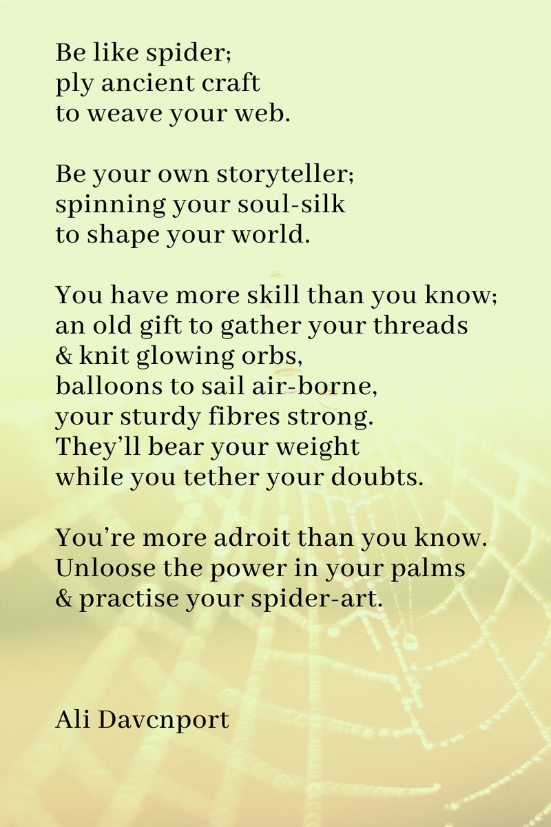 AliDavenpoet's tweet photo. I wanted to share another of my new poems on #PoetrySoulTrain &amp; this one feels right as we go into the last few hours. So many wordspinners on this journey. Keep weaving, my friends. #poetry #poets  #SoulStuff @Camerados_org https://t.co/f6msF1hJrL