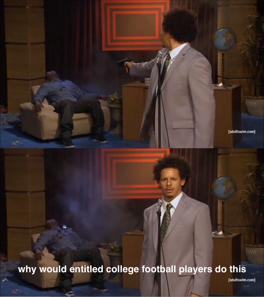 ESPN turning college football into an ATM by facilitating a playoff and literally creating dozens of additional bowl games, then putting its top analysts on TV to complain that the sport has changed