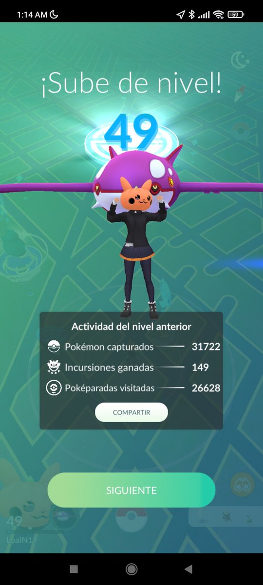 LoalN19's tweet photo. Nuevo año , nuevo nivel , vamos con todo por ese anhelado 50 ✨🥳🖤💜💯 #PokemonGOfriends #PokemonGO #PokemonGoRaids #Pokemon #teammistyc #LoalN19 Feliz año nuevo a todos ✨🙌🏻💯 https://t.co/14AwAmrTj3