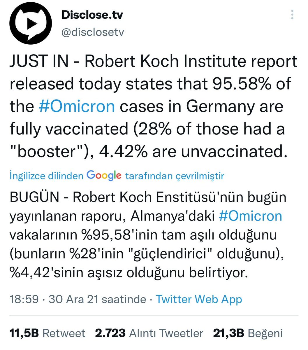 @altansimsik_is @gezegendunya75 @ErkanTrukten @ProfSFindik Virüs konusunda en tehlikeli grupta olanların öldüğünü düşünürsen başarı değil! Hele ki şuan omicron (delta yada eski suşlara göre daha hafif) virüs dolaşımdayken. Not ölümlerin çoğu delta ile bağlantılı hala.