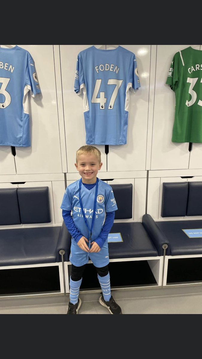 shaunpierrepont's tweet photo. @PhilFoden little man was buzzing to be in your seat today https://t.co/S8JvfmYrYd