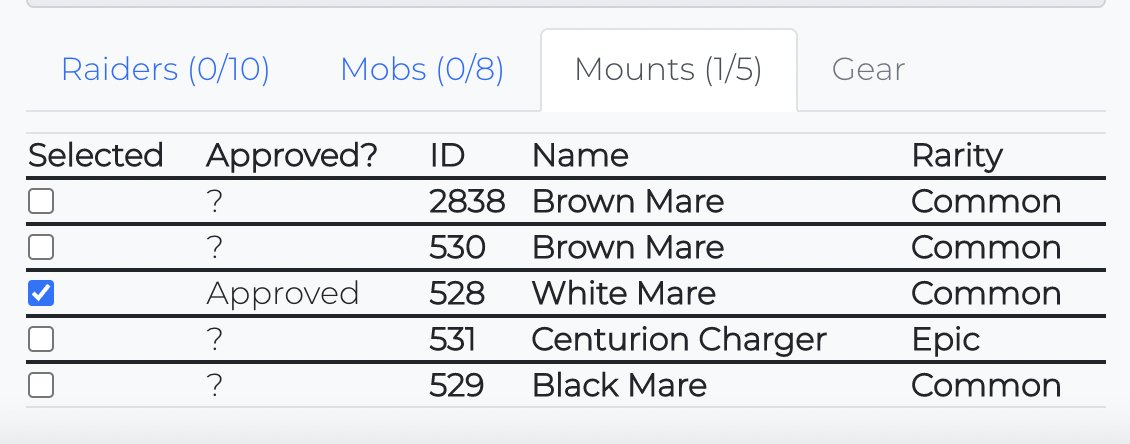 RecruitRaiders's tweet photo. Happy New Year everyone! Mount trading is now live after this morning's @crypto_raiders  airdrop! Trade 5 fodder Mobs for the epic Mount you want! Mount &amp; Mob Buy It Now listing support should be going live this weekend! https://t.co/mWthejLcP5