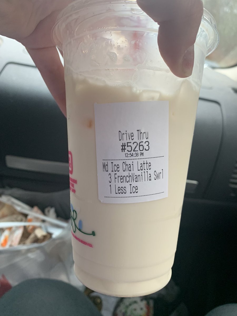 aleperry18's tweet photo. @dunkindonuts why is my iced chai all milk and no chai? https://t.co/7mmQ9sLNMi