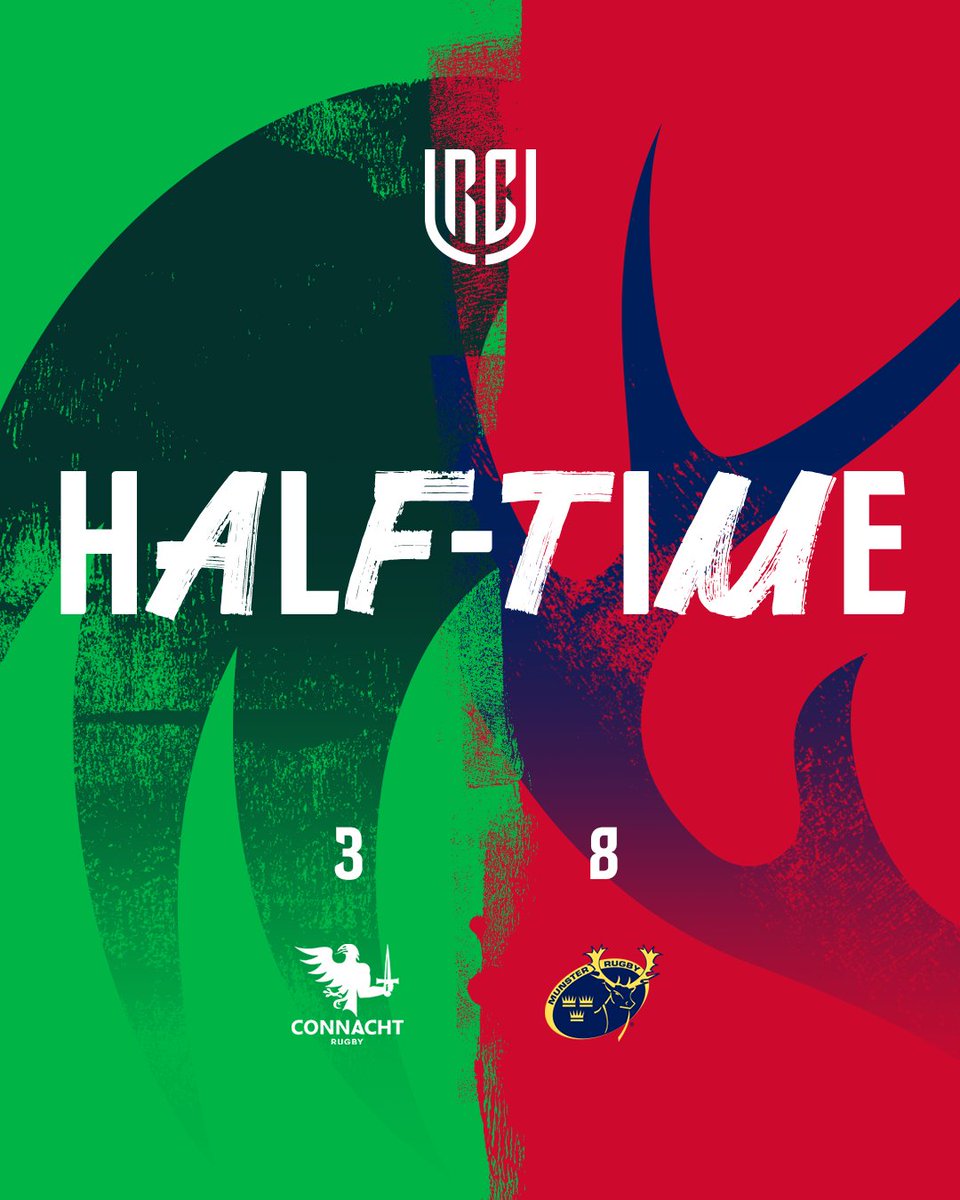 URCOfficial's tweet photo. @Munsterrugby and @ospreys take the lead at half-time.
#URC | #CONMUN | #SCAOSP https://t.co/8vUgv7byqU