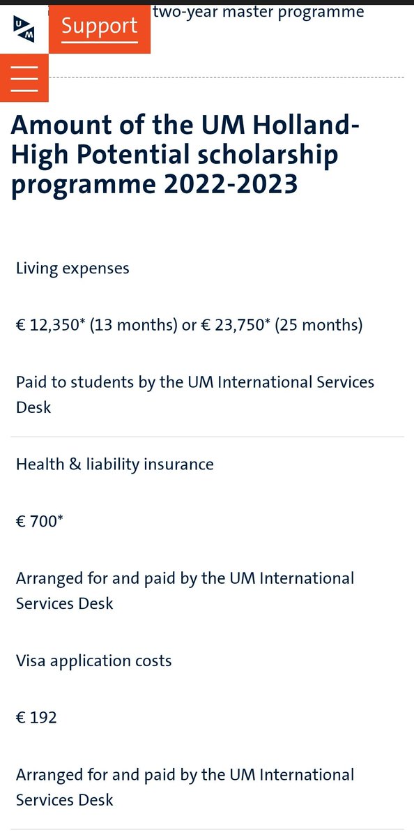 adejimiadeniji's tweet photo. 24 full MASTERS scholarships at
Maastricht university scholarship.
Field: STEM &amp; NON-STEM
Benefits: €29,000 (including tuition fee waiver and monthly stipend.
Due date: 1 February 2022
Details:https://t.co/ZBmdEJ0pkz https://t.co/owTmo8Q2PT