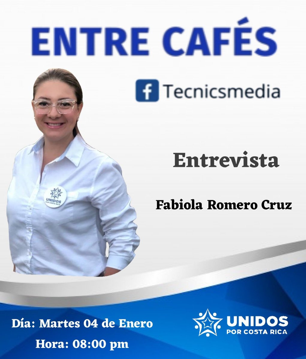 UCostarica's tweet photo. ¡Acompáñenos este martes 04 de enero a las 8 p.m. en el Programa Entre Cafés!

Pueden verlo a través del Facebook de Tecnics

 ¡Nos vemos! https://t.co/vYlH9ZeAIH