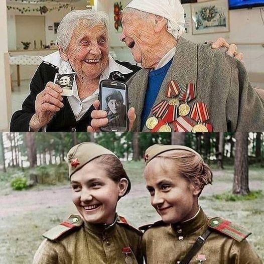 И тихо Так, Господи, тихо
Что слышно, как время идёт! 
Две Подружки -летчица и медсестра ветераны. Одной 98, другой 100.
Они Победили! Низкий поклон!