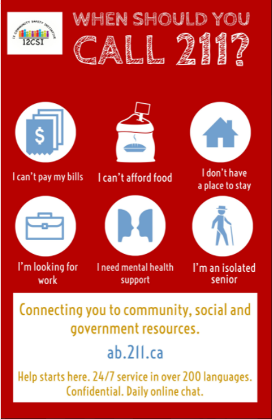 TwelveCSI's tweet image. It connects you with community, social and government resources. 
 Food
 Bills
 Housing
 Work
 Mental Health
 Senior Support
The service is offered in over 200 languages, is confidential. 
#help #support #supportyyc #localacessnumbers