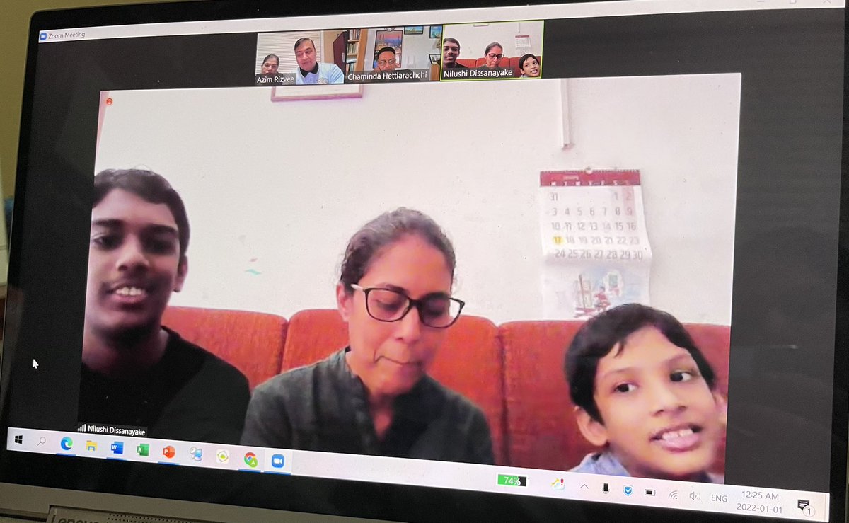AzimRizvee's tweet photo. Wishing Everyone a Blessed and Healthy Year 2022 ahead; Thanks to Priyantha Kumara Family for joining as we rang in the New Year virtually together with New Hope it brings for them and us all! https://t.co/RpfnficqcN