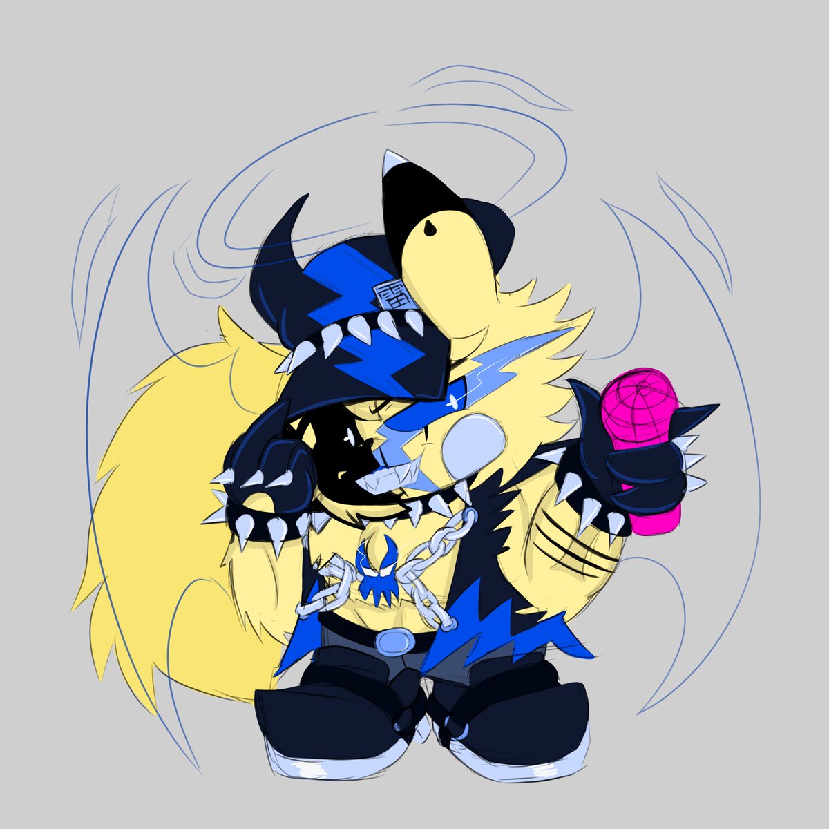 _Warp_'s tweet photo. So, uh. What if I was to give Rhys a different look in the ERECT Remixes? Something over the top, something Glamrock/JOJO? #fnfcodenamewraith #VsRhysMod #fnfrhys #fnfmod #fnfmods #fnferectdifficulty https://t.co/qcuZisT9Gm