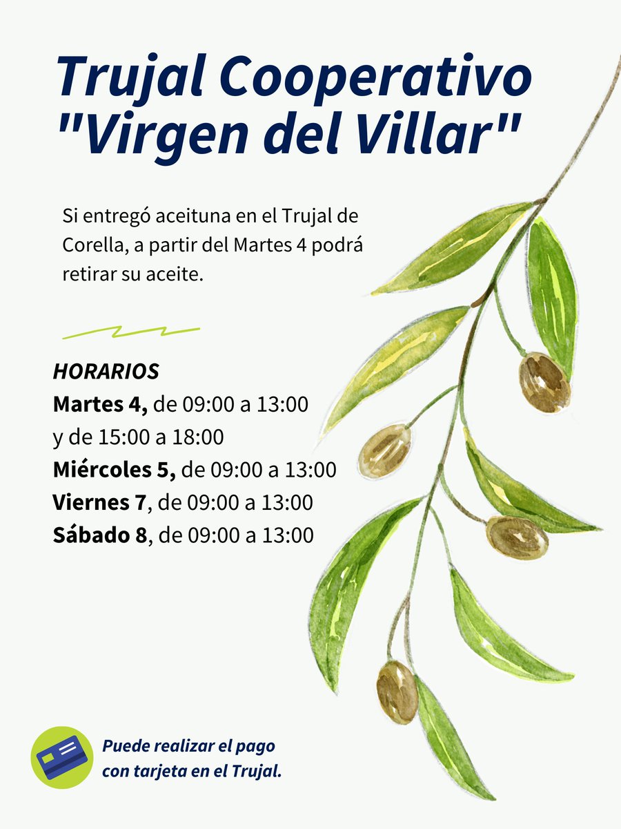 korellakoerbia's tweet photo. 🫒👐Así comenzamos el año en Corella.
🫒👐Horrela hasiko dugu urtea Korellan.
#corella #korella #navarra #nafarroa #aceite #olioa https://t.co/y2Aif4K9Qc