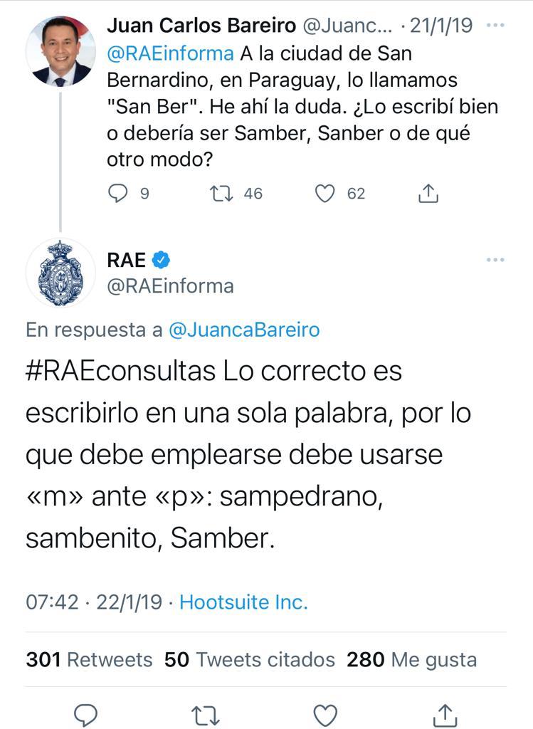 Hace años que tengo esta pelea!!! Y qué gusto da decir: viste que YO tenía razón??!!! 🙌🙌😁😁🤣 
La manera correcta de escribir es "Samber" , gracias <a href="/RAEinforma/">RAE</a> 🙌
