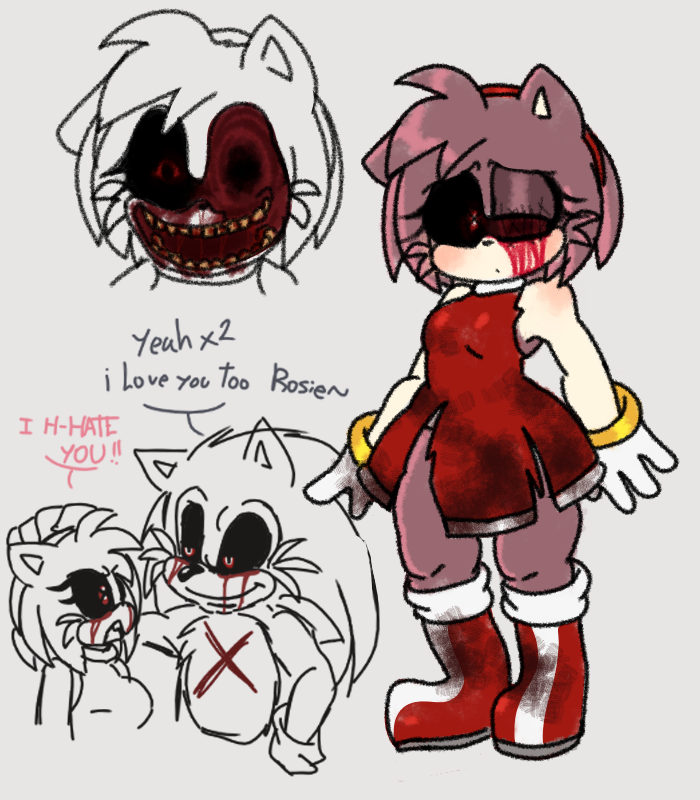 Fabi (⁠◍⁠•⁠ᴗ⁠•⁠◍⁠)🎄 on X: //GORE WARNING . . . . I don't know if there  is an amy rose in sonic exe PC port so I designed one,it does not look very