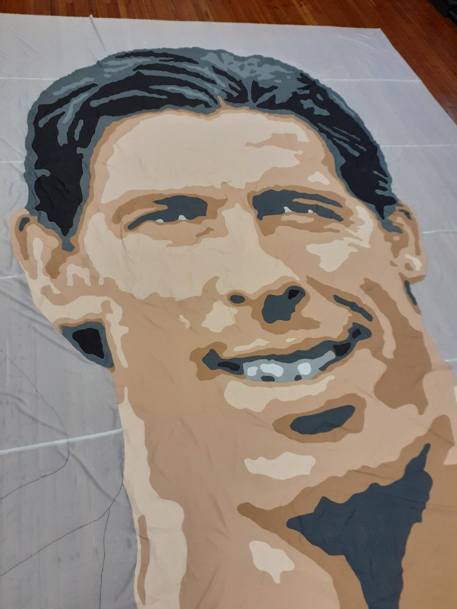 Quick preview of the banner that has been hand painted in memory of former player, Gary Ablett, who passed away 10 years ago today. It will be on display in the Gwladys Street before tomorrow afternoon's match.