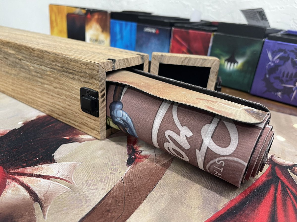 infecthall's tweet photo. I’ve been holding onto this for a while, but let’s do a #giveaway! 

If you wanna win this reclaimed oak playmat box here’s what you gotta do:
🔁 retweet
🤗 follow 
And that’s it! 

If we can get to 1000 followers, I’ll throw in a play mat to fill it! https://t.co/iC75wn6jiL