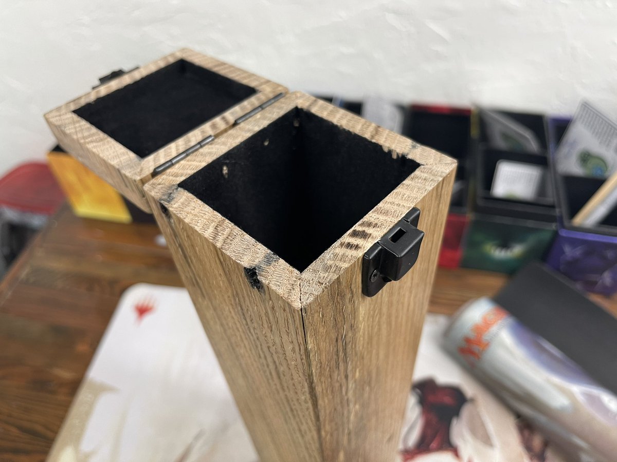 infecthall's tweet photo. I’ve been holding onto this for a while, but let’s do a #giveaway! 

If you wanna win this reclaimed oak playmat box here’s what you gotta do:
🔁 retweet
🤗 follow 
And that’s it! 

If we can get to 1000 followers, I’ll throw in a play mat to fill it! https://t.co/iC75wn6jiL