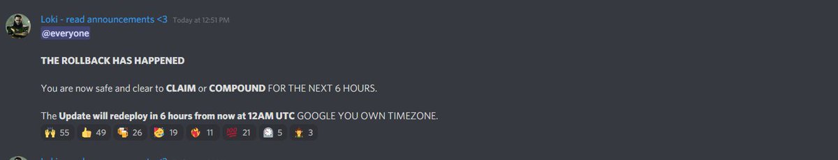 eclipse_L1's tweet photo. When we make major changes - sometimes unexpected bugs happened. 

When we rolled out the sustainability update last night, we encountered an issue with UNCLAIMED rewards being cut by the same amount as the planned and announced reduction. https://t.co/G48oGZb5Db