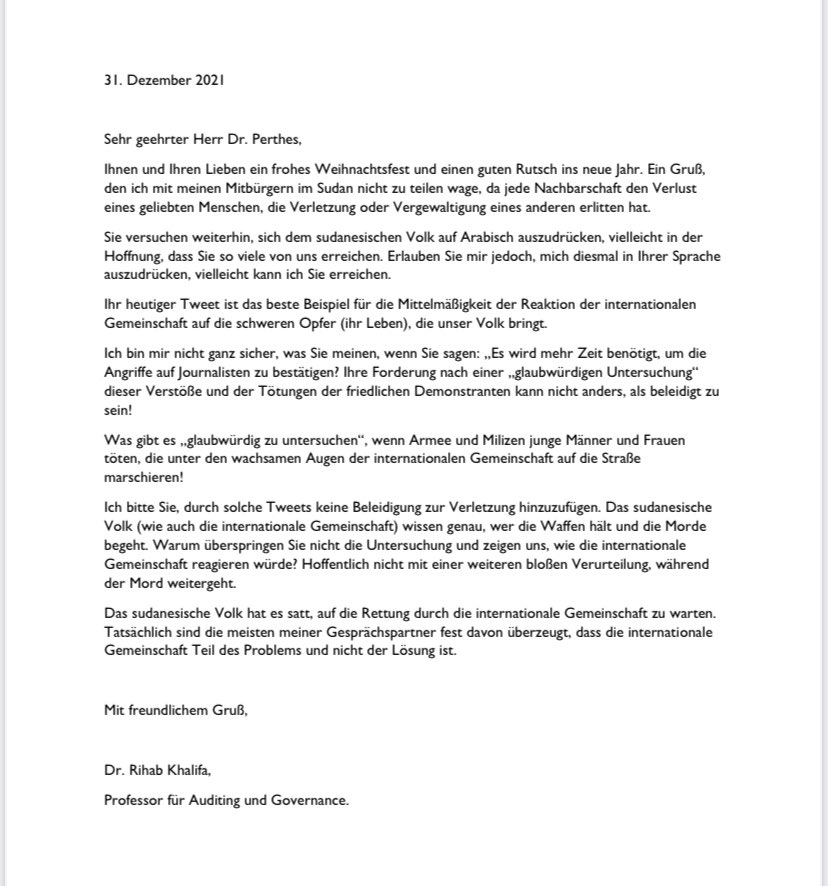 SudaneseTc's tweet photo. An open letter to Dr. Volker Perthes 
Special Representative of the UN secretary General (SRSG) for Sudan; Ex-Director (2005-2005) German Institute for Int’l &amp; Security Affairs (SWP), Berlin https://t.co/KHtUgYip9n