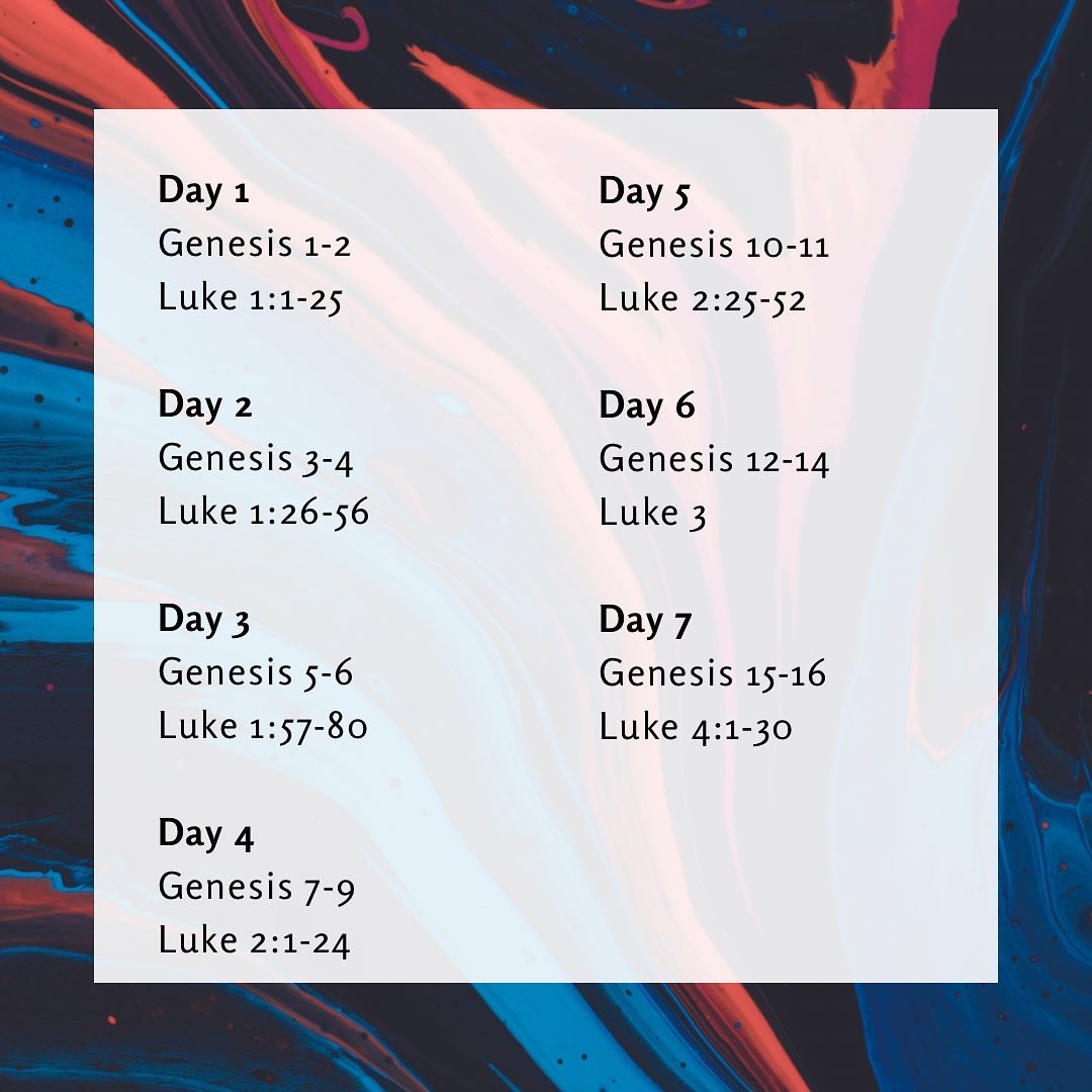 We’ve created a Bible in a Year reading plan for you &amp; we hope you will join us! 

We will post the readings for each week on each of our social media channels. 

There is nothing more important than spending time with God each day! Will you read along with us?